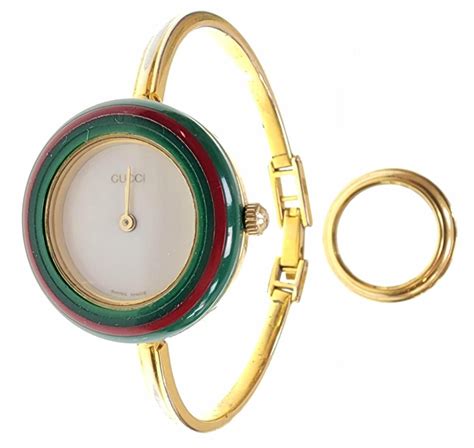 gucci watch for womens with changeable bezels|Gucci watch 11 12.2 bezel.